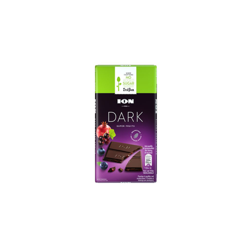 ΙΟΝ ΣΟΚΟΛΑΤΑ ΥΓΕΙΑΣ DARK 60gr.  - (ΣΤΕΒΙΑ) (SUPER FRUITS) (No 3927)